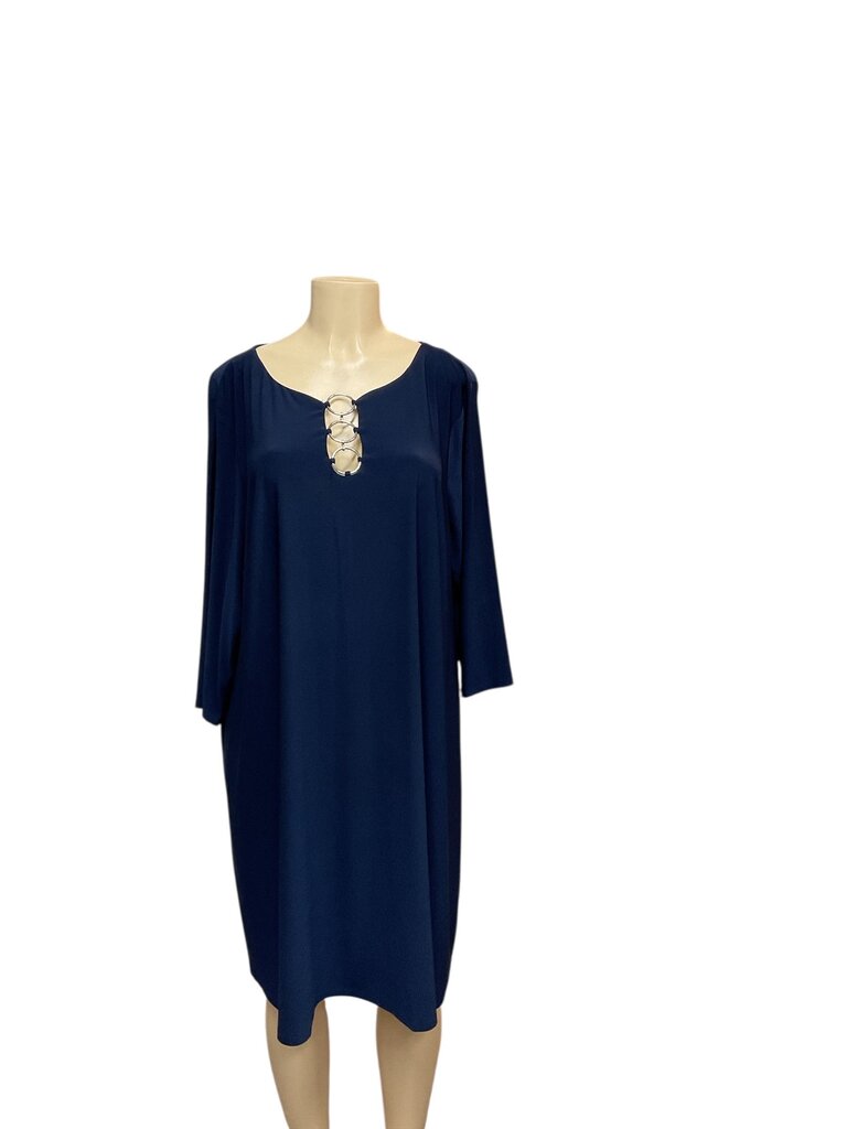 MSK (3X) Blue Sheath Dress w/silver ring