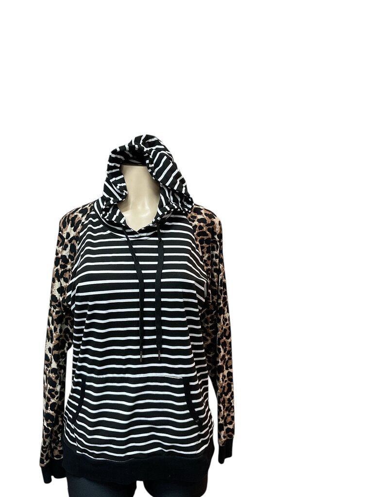 Lildy (L/XL) Blue/White Brown Hoodie