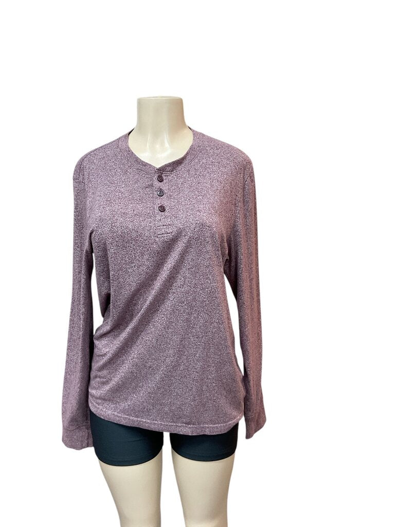 Burgundy (Med) L/S Button Tee