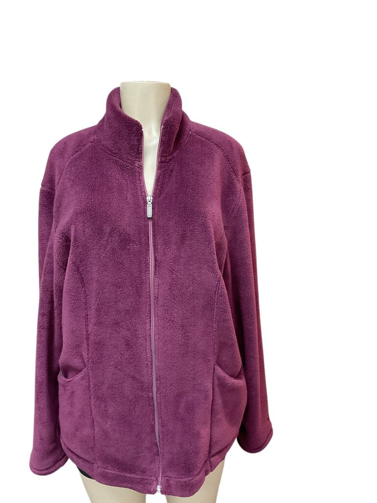 White Sierra (XL) Burgundy Fleece Zippered Jacket