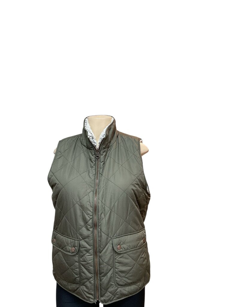 Reversible (Med) Vest Green/Sherpa