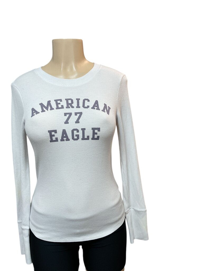 AEO 77 (Medium) White L/S Thermal Tee