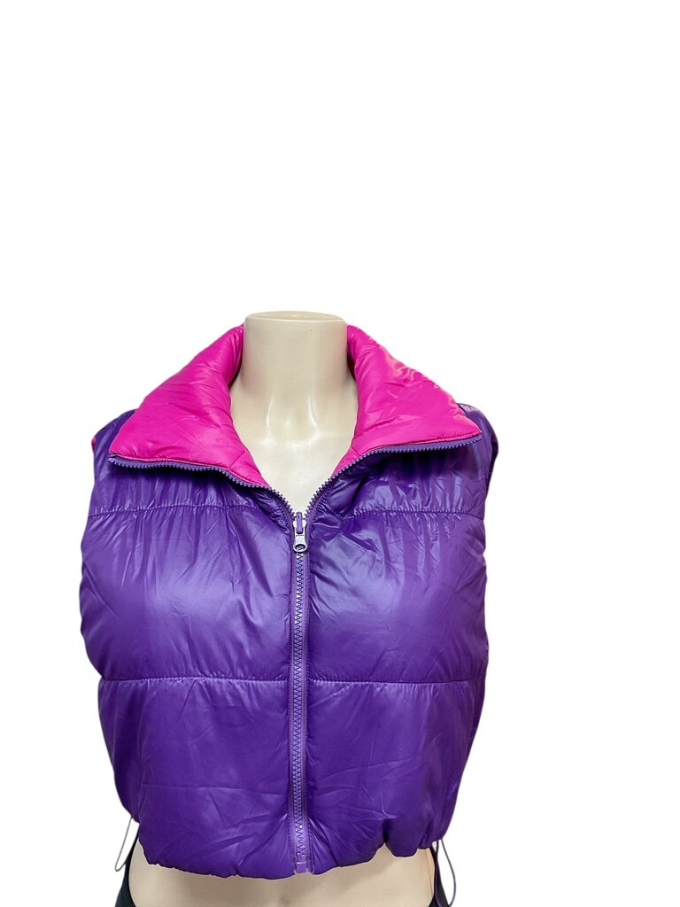 Daisy Pink and purple puffer vest
