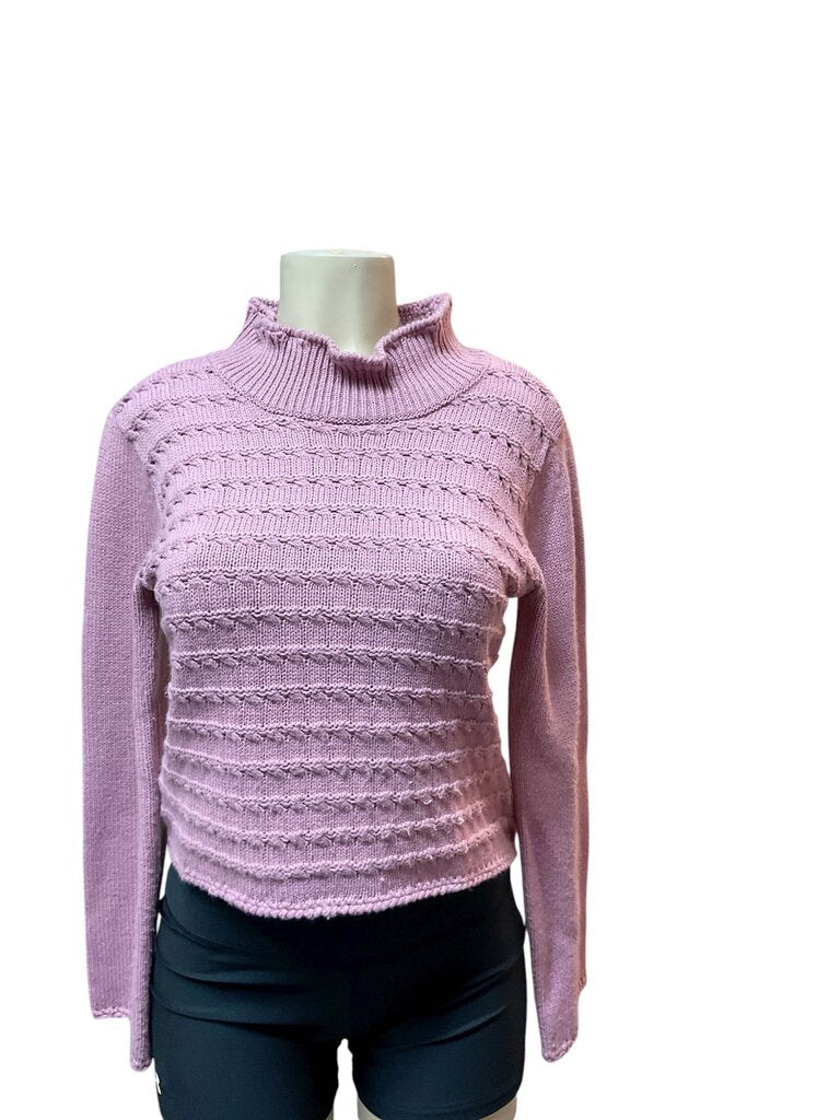 Newport news pink turtle neck woven sweater