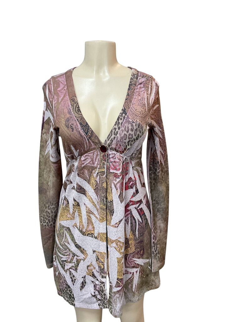 Casual Freedom floral button sweater blouse