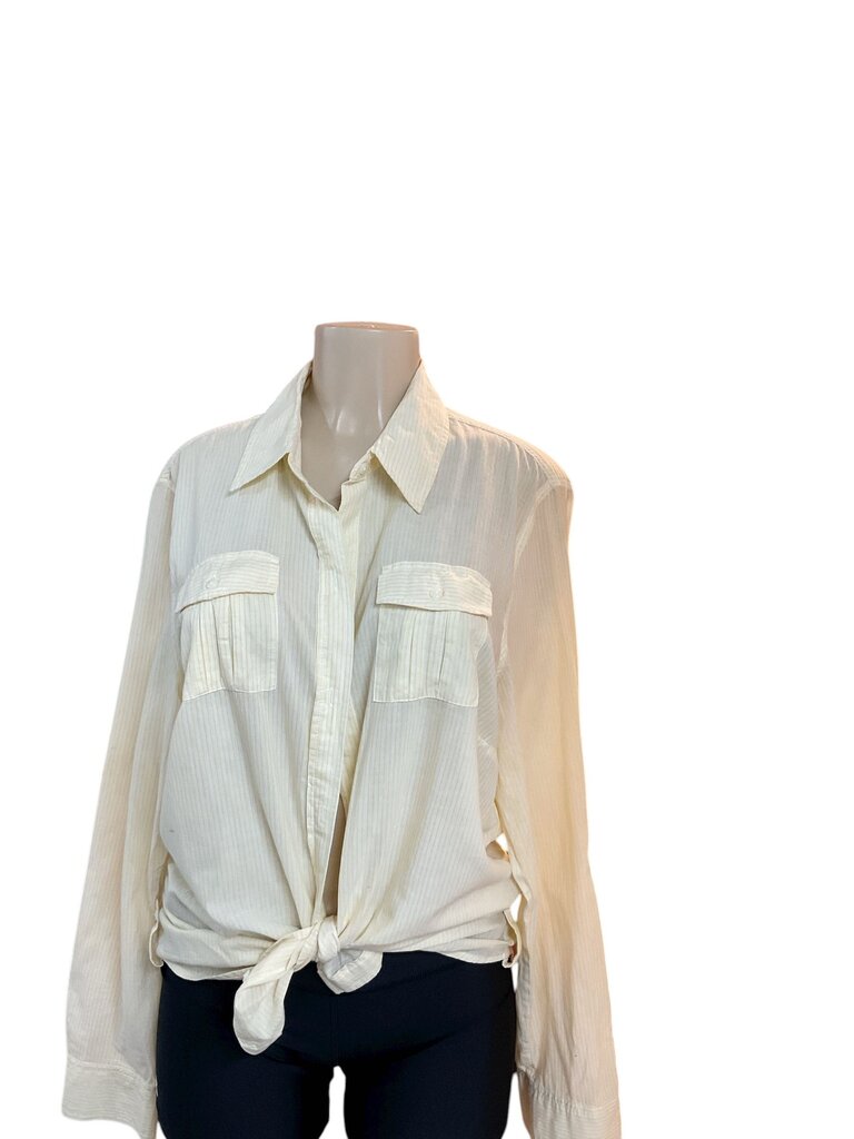Old Navy yellow and white striped top