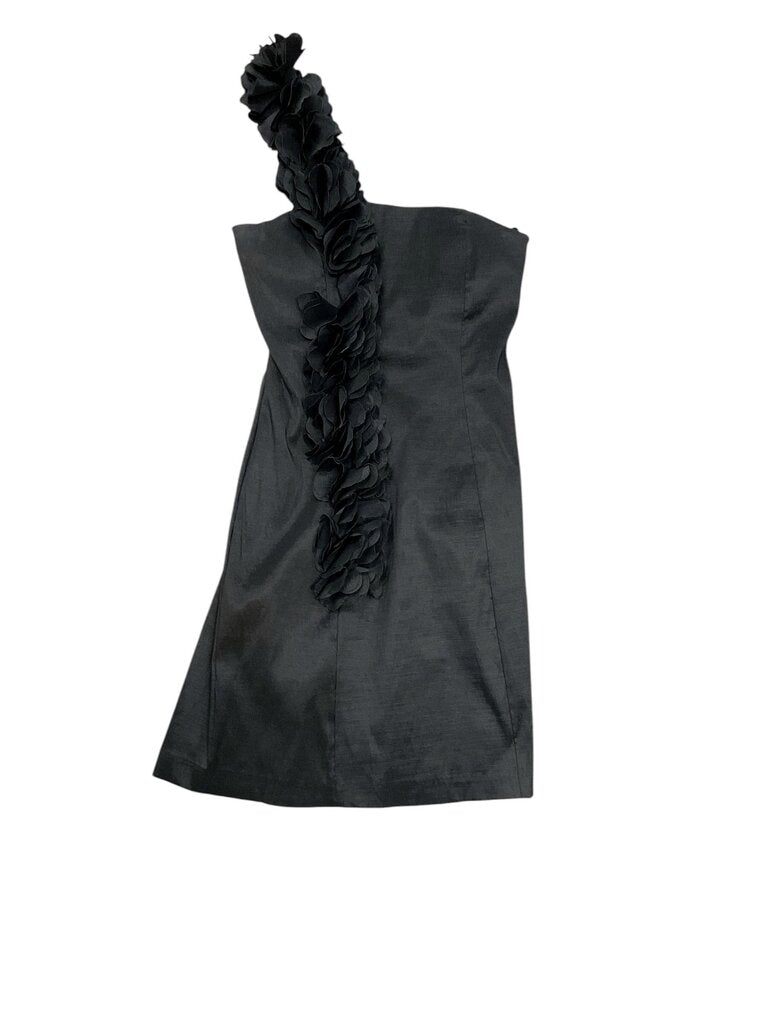 Snap (Med) Black One Shoulder Ruche Dress