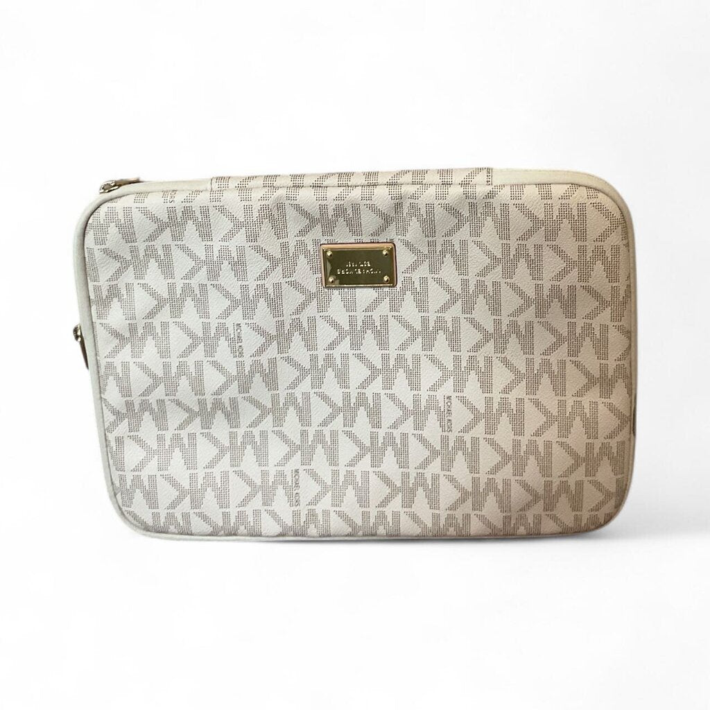 Michael Kors Tan Monogrammed Laptop Bag