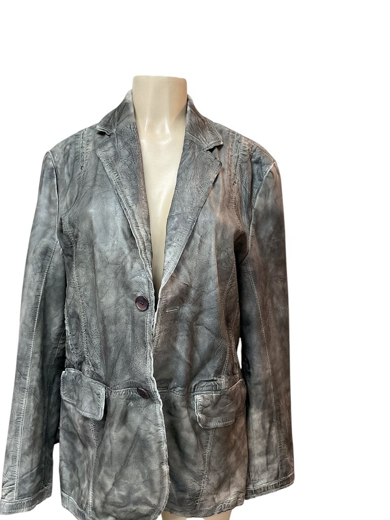 Missani (Med) Grey Lezioni Leather Jacket