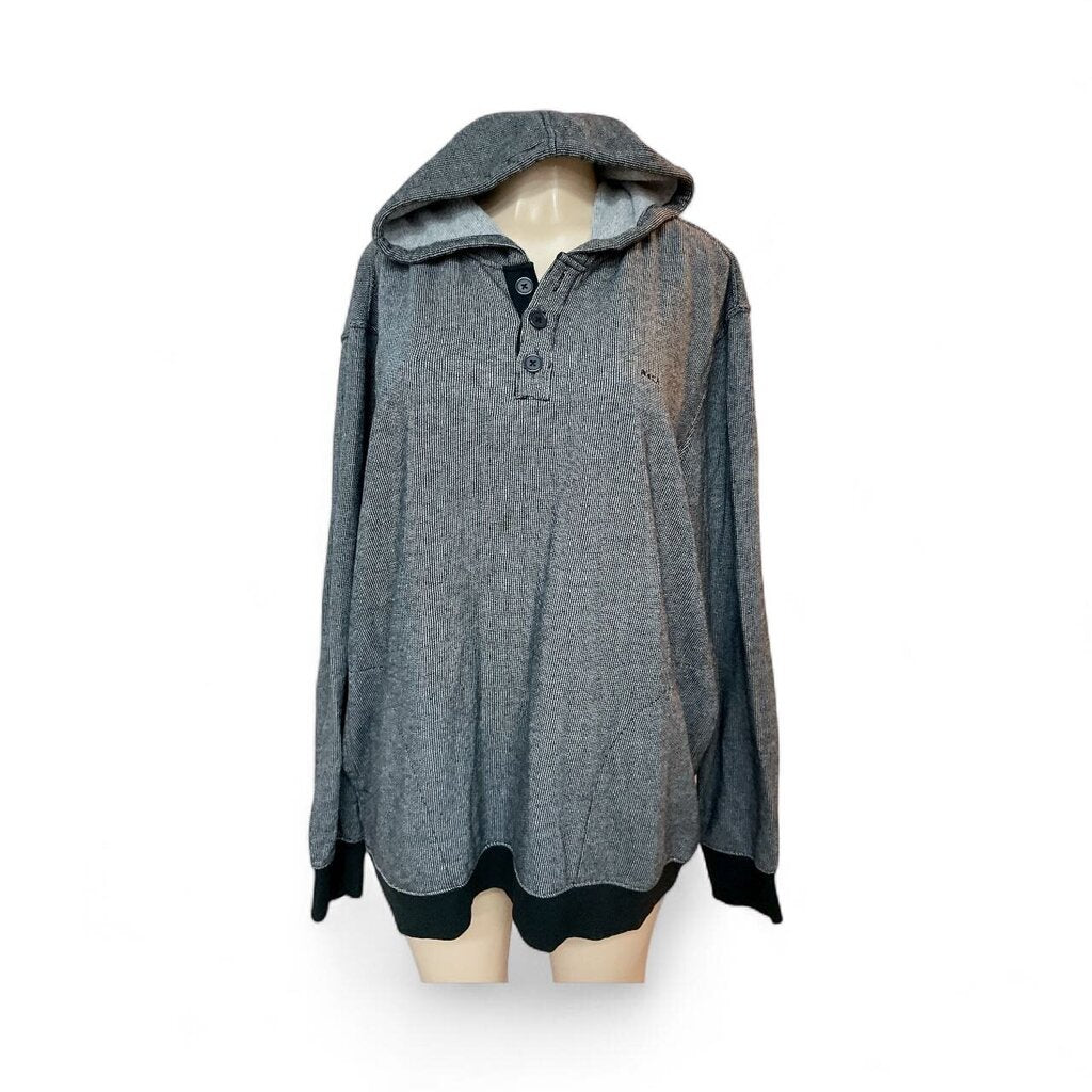 RVCA (XXL) Grey and Black Hooded Shirt
