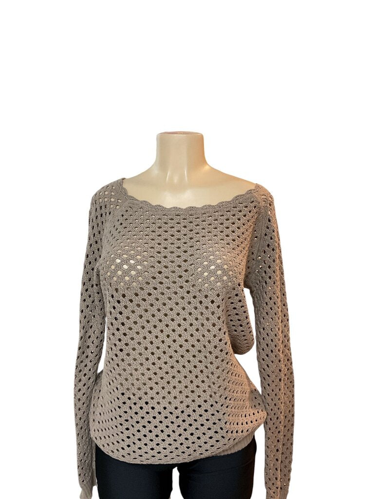 Loft (Small) Waffle Scoop Neck Sweater