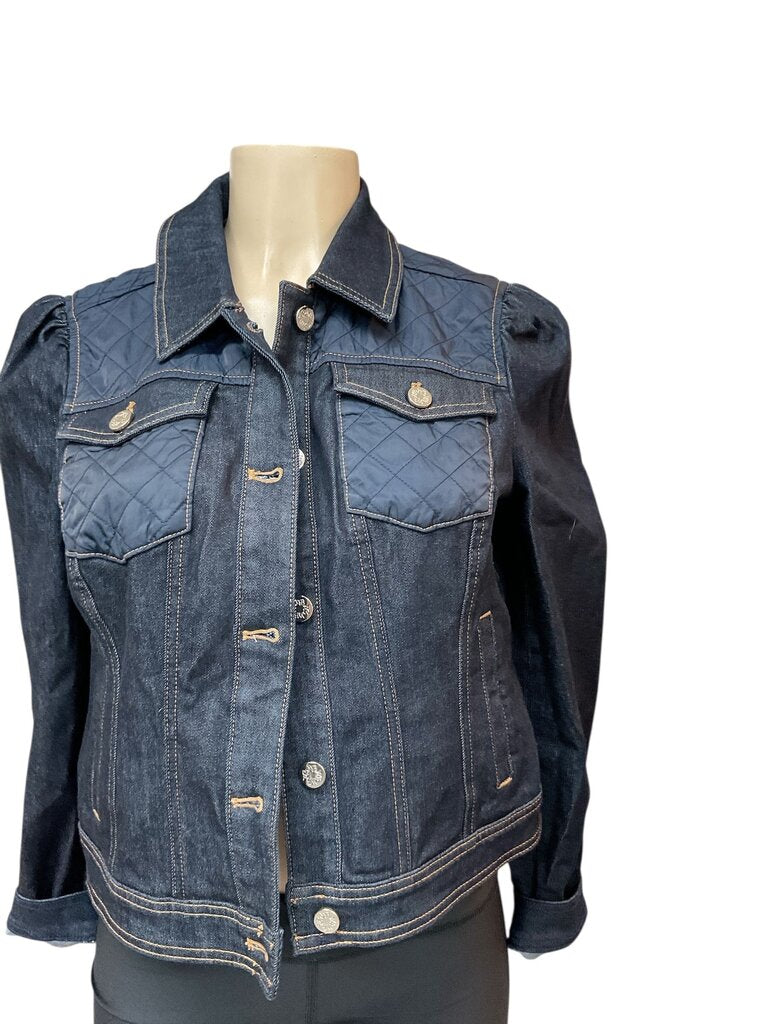 WH/BL Market (Med) Blue and Mesh Denim Jacket