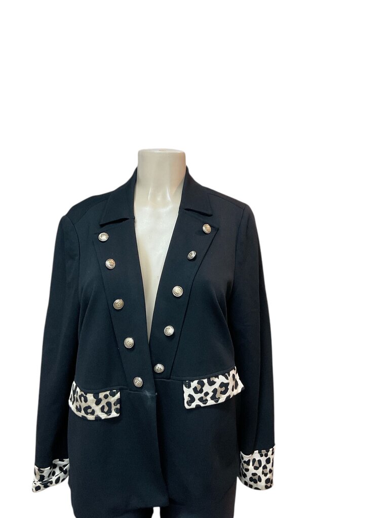 Chico's Black and leopard Blazer