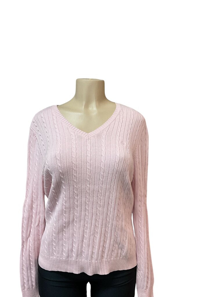 Izod (Large) Pink V Neck Sweater