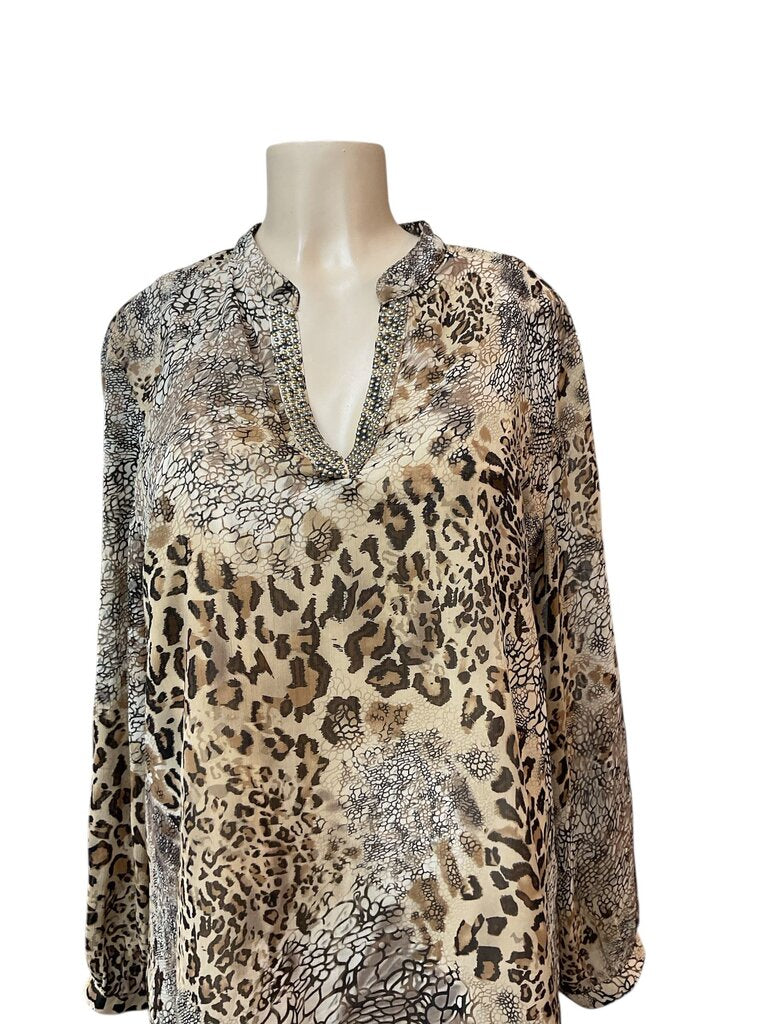 Printed (Large) Sheer Blouse