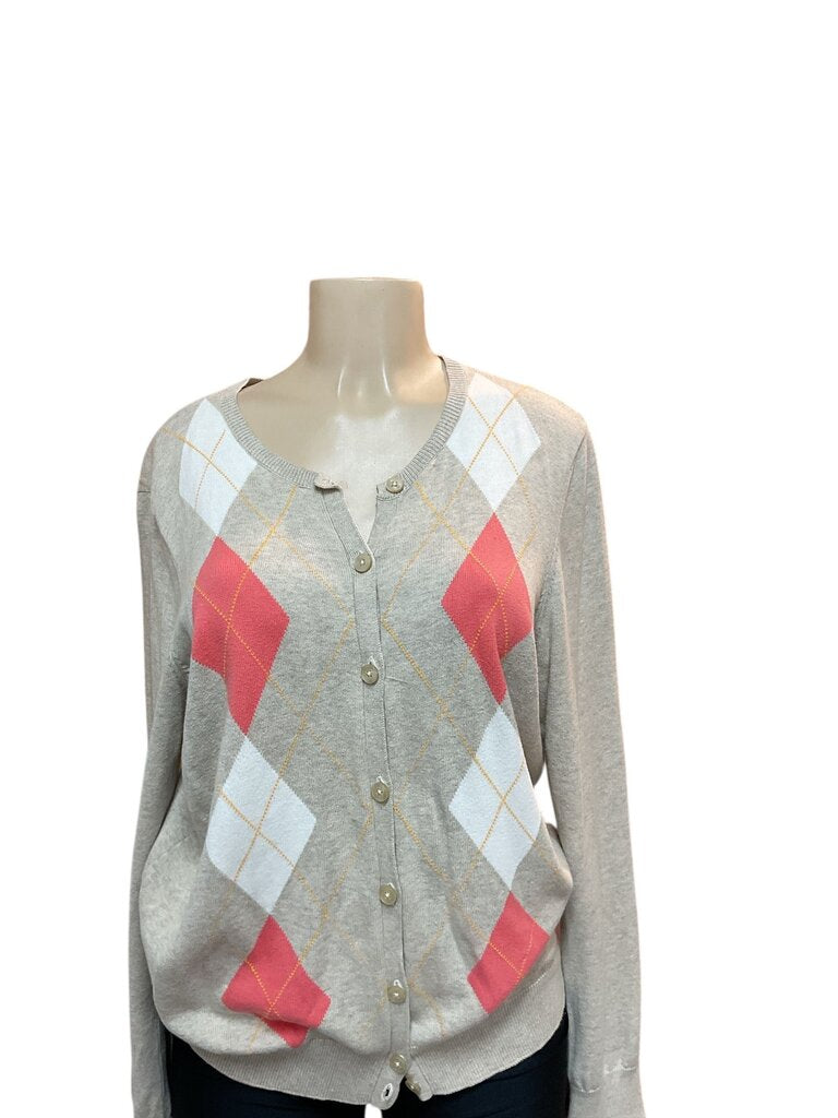 IZOD (XL) Tan Oxford Cardigan