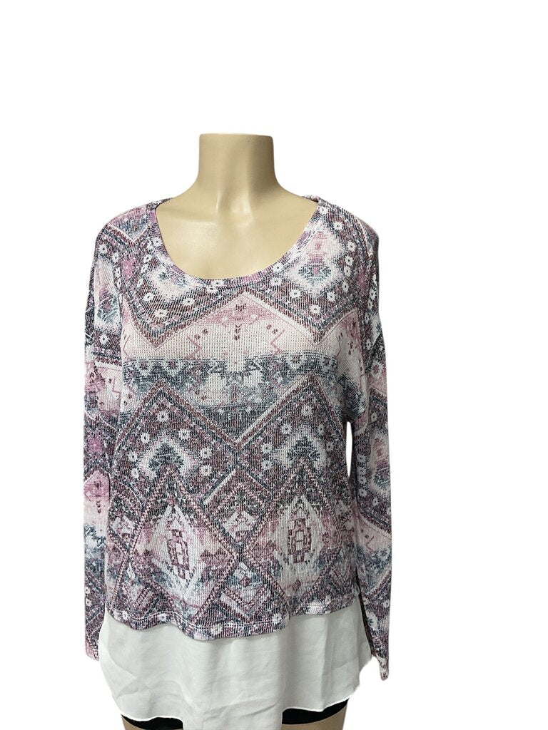 Kiara (Large) Purple Printed Thin Sweater