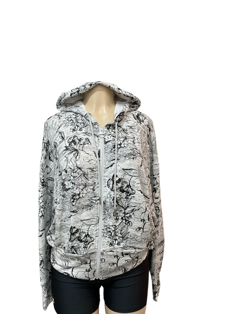 Athleta (Large) Black and White Zippered Hoodie