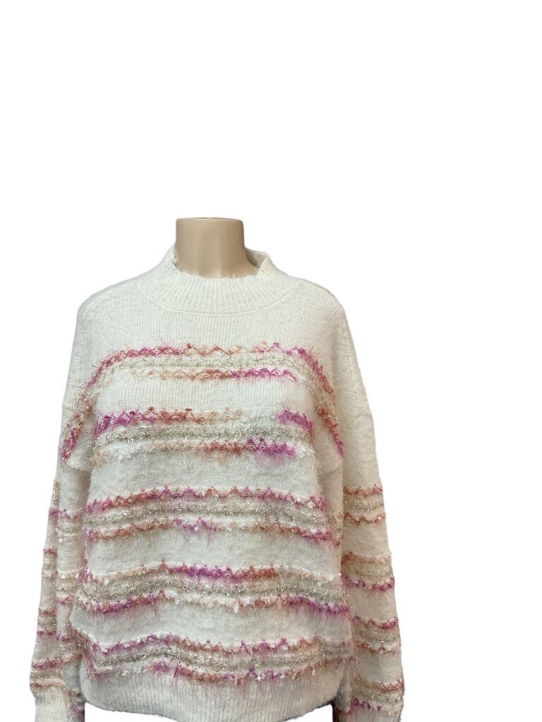 Maurices (MED) White/Pink Confetti Sweater
