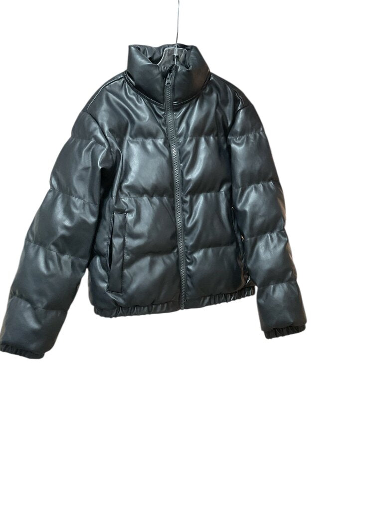 Cat and Jack (Med) Black Faux Leather Coat