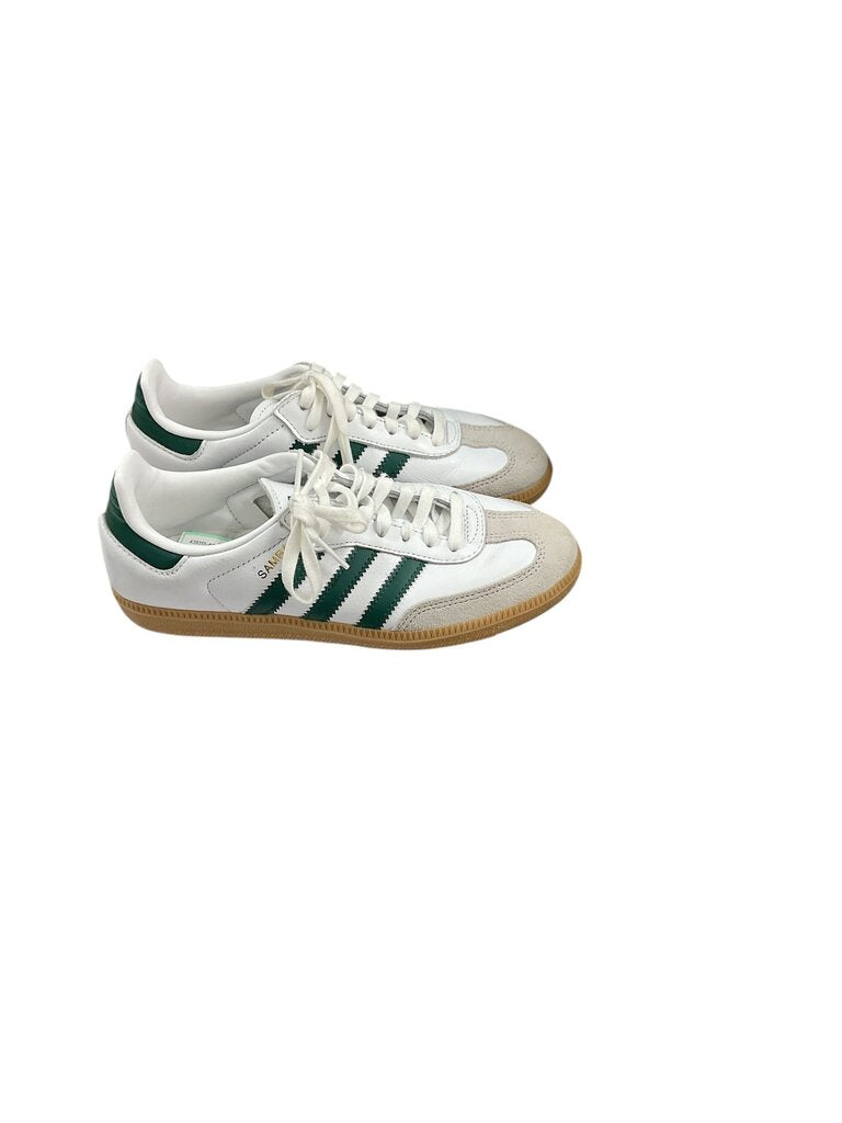 Adidas (3.5) Green and White Samba Sneakers