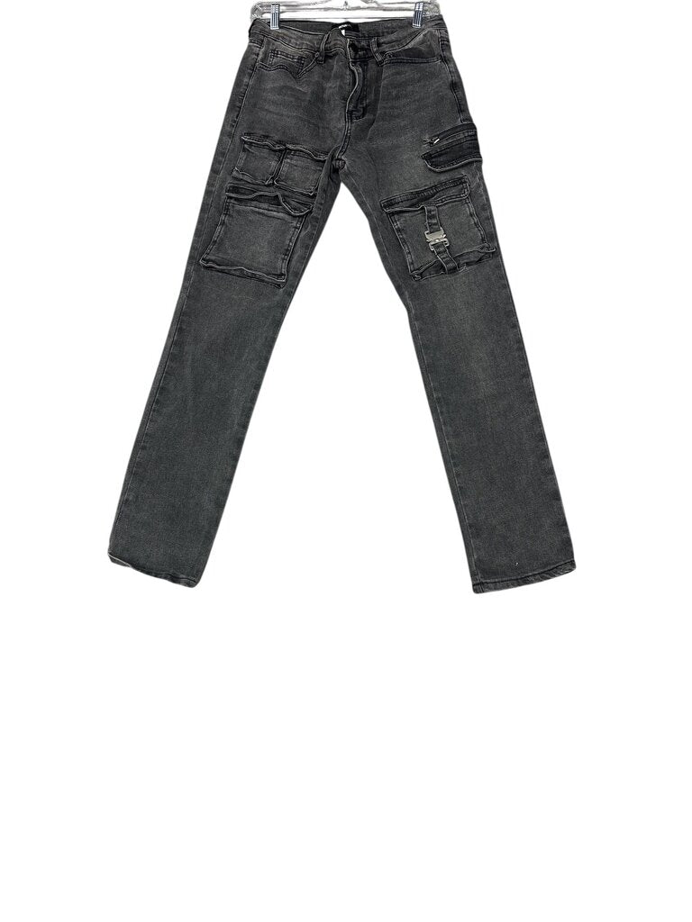 Novamen (30) Black Rugged Zippered Jeans