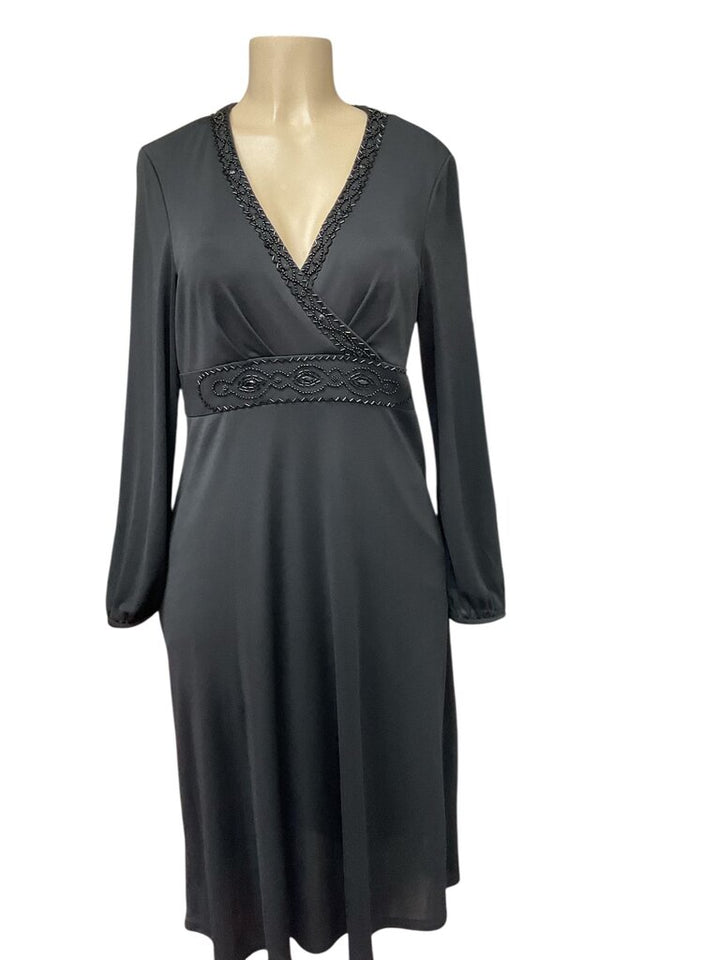 Talbot;s black L/S beaded dress