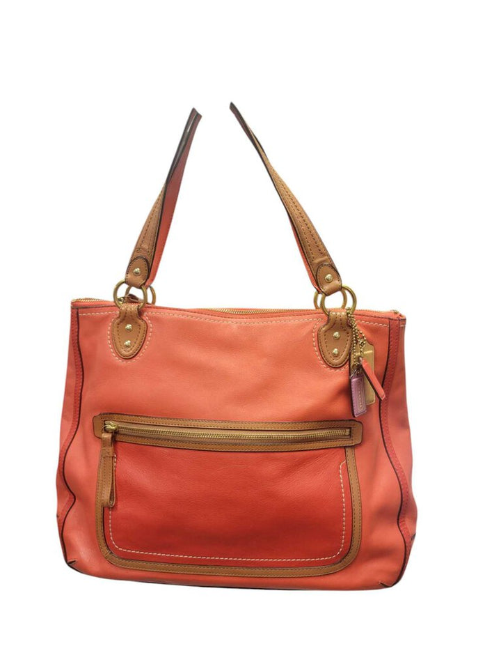 Coach Poppy Hallie Coral Block Purse