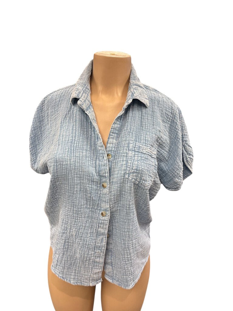 Sim and sam blue linen shirt