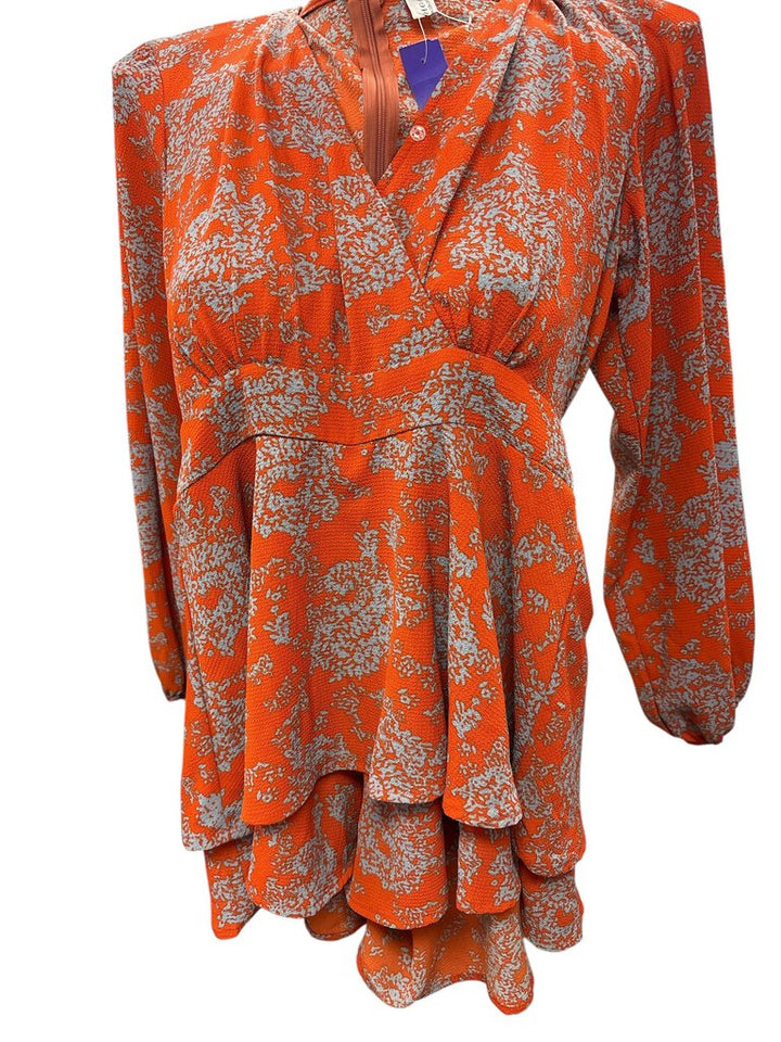 Fashion Collection Blue and orange floral romper