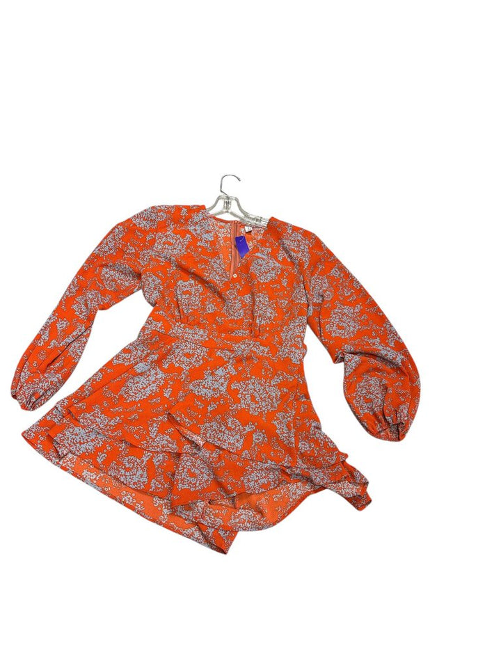 Fashion Collection Blue and orange floral romper