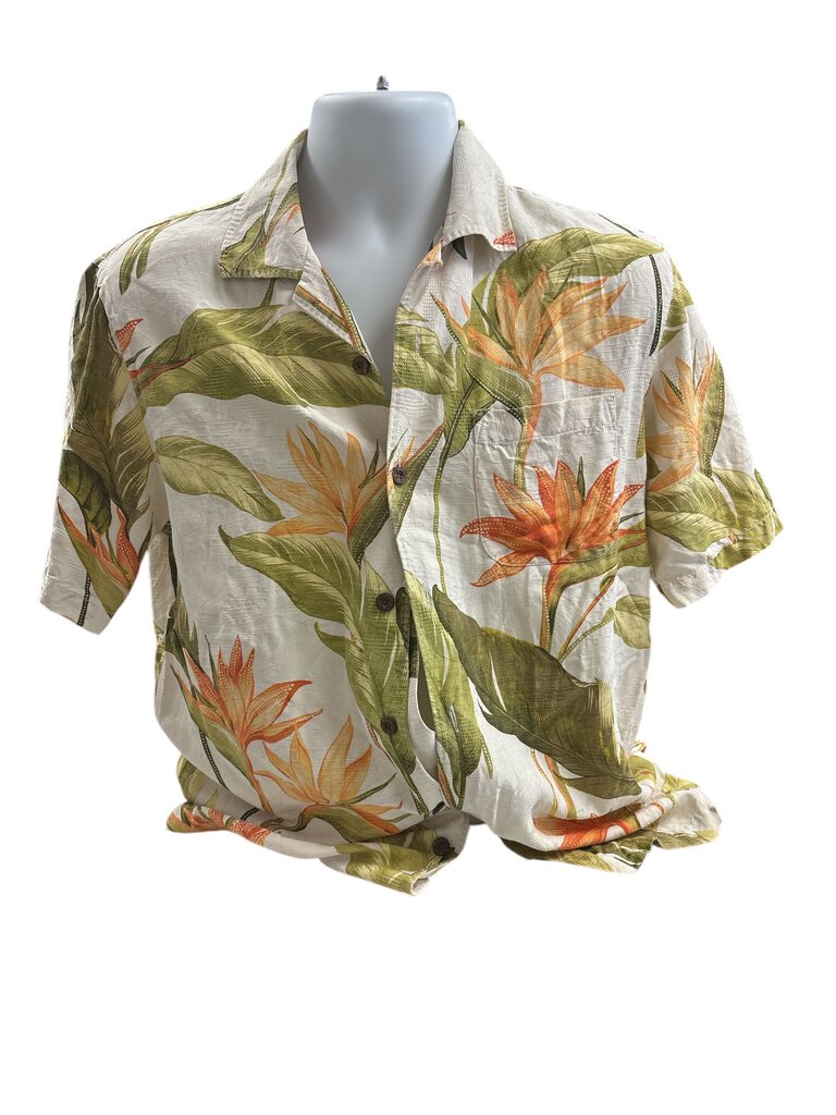 Tommy Bahama Yellow Floral Button Down Top (Small)