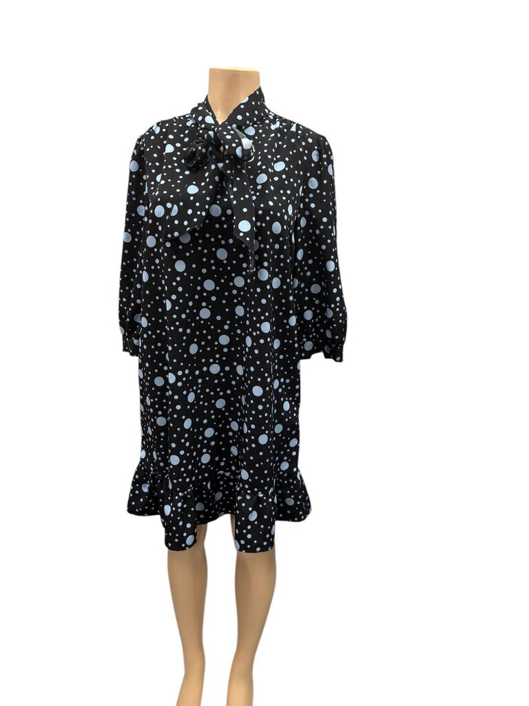 Who What Wear Black/Blue Spotted Dress (Med)