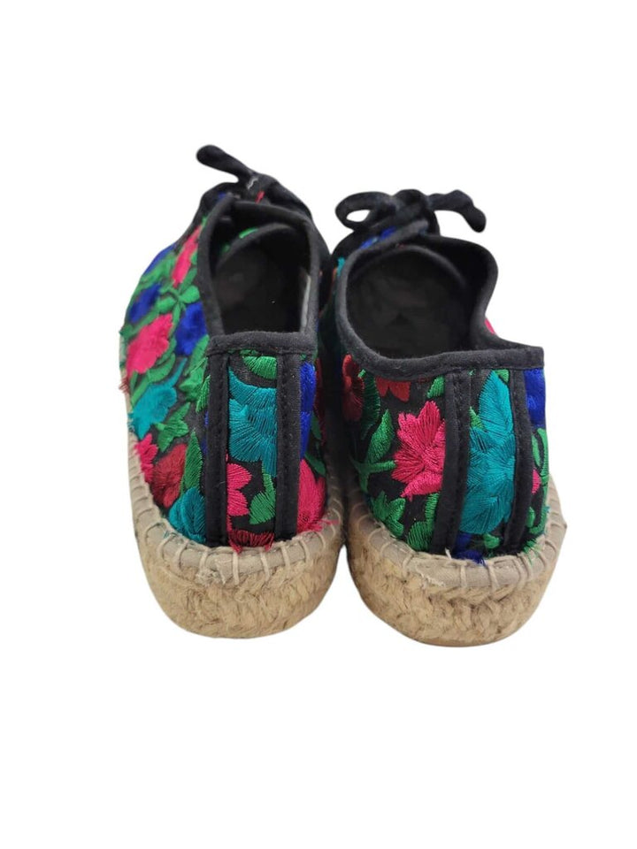 Embroidered Floral Espadrille Sneakers