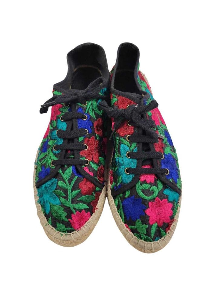 Embroidered Floral Espadrille Sneakers