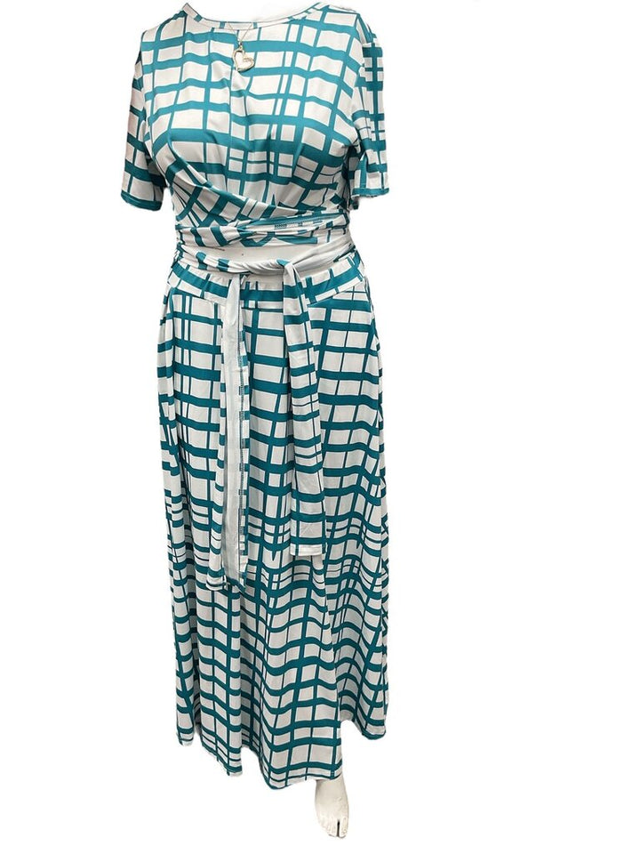 MOW (3XL) Blue/White Dress/Top 2 Piece Set