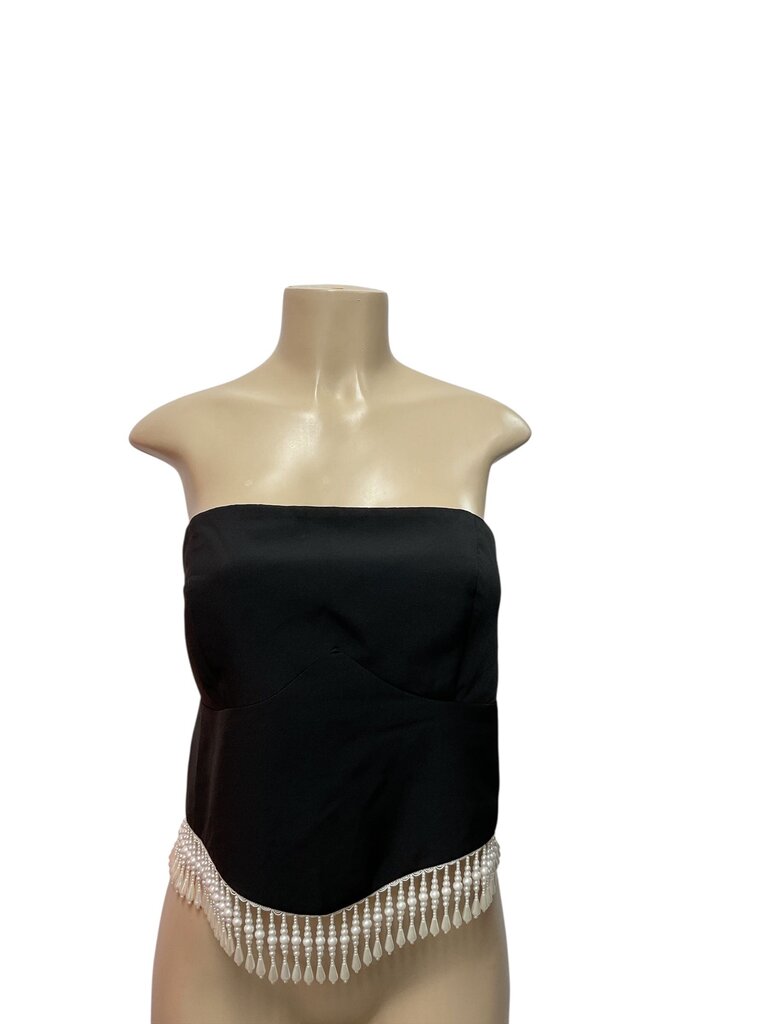 Forever 21 black and pearl strapless top