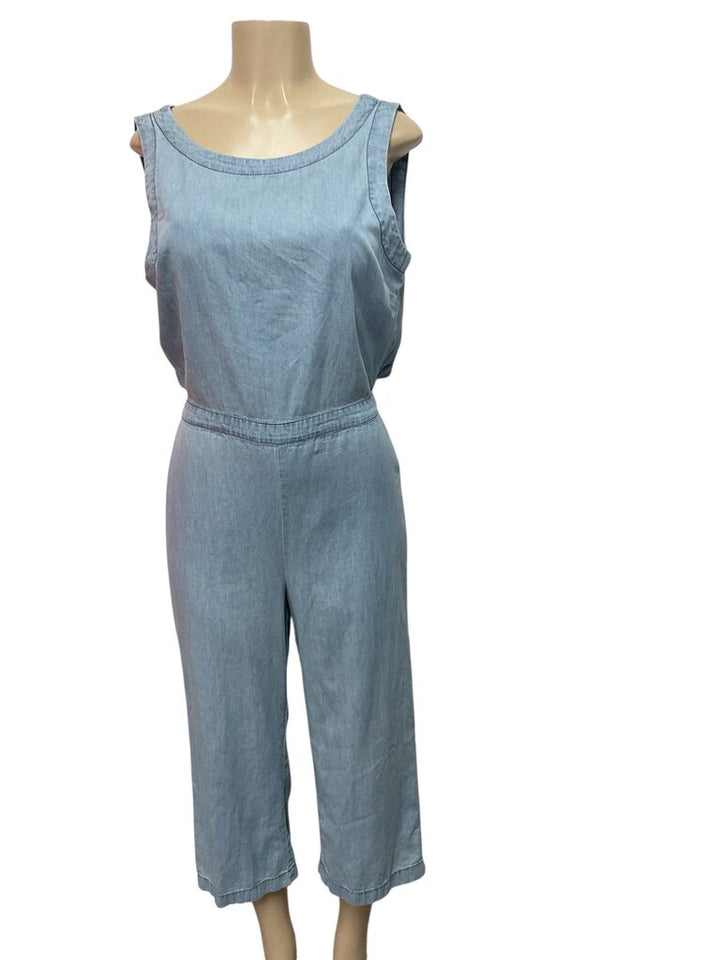 Cupcake (Med) and Cashmere Open Back Denim Jumpsuit