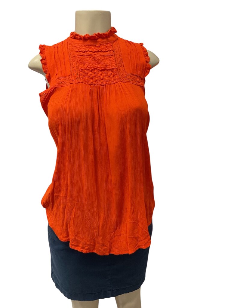 Anthropologie (8) Orange Sleeveless Blouse