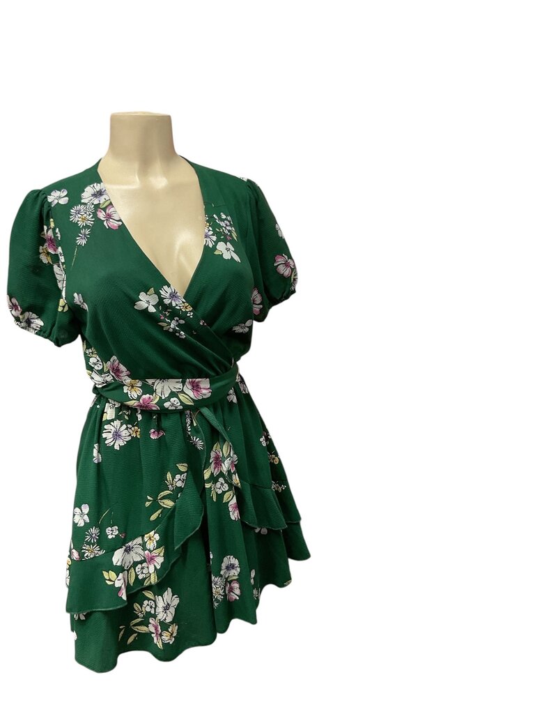 Purple (Med) Snow Green Floral Mini Dress
