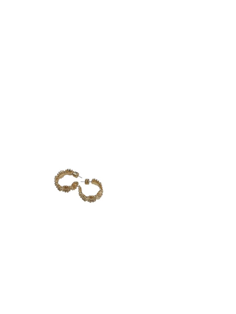 Gold Leaf Hoop Earrings