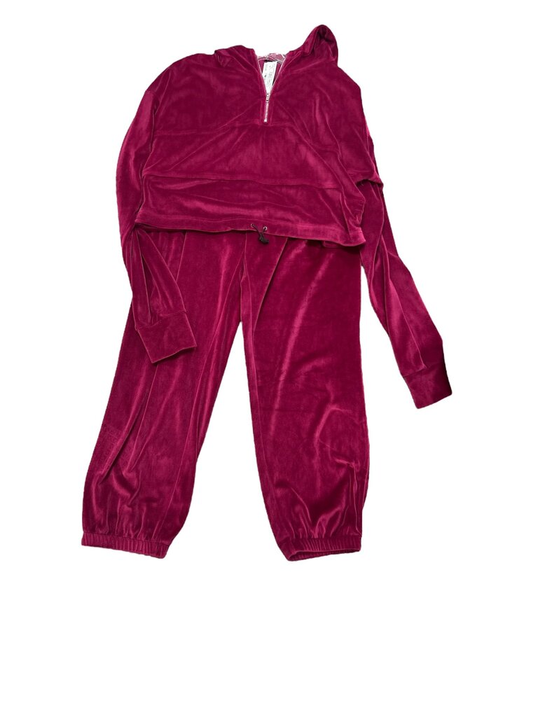 Fashionova (XL) Burgundy Velour Sweatsuit
