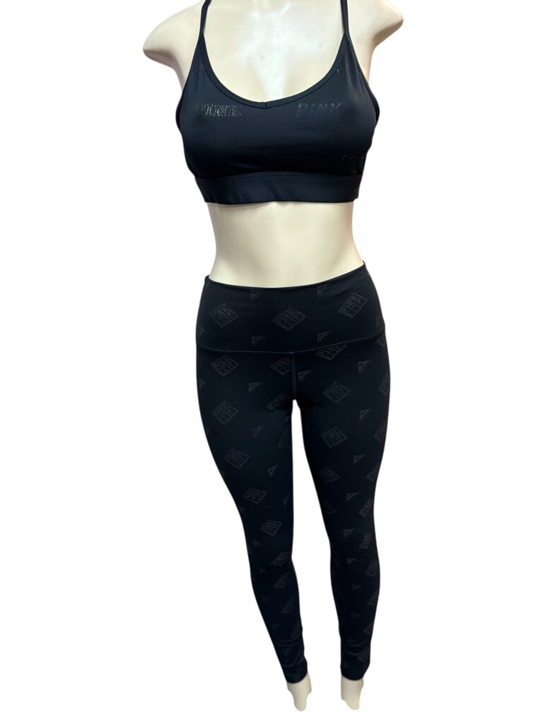 PINK (Med) Sport Black Matching Sports Bra