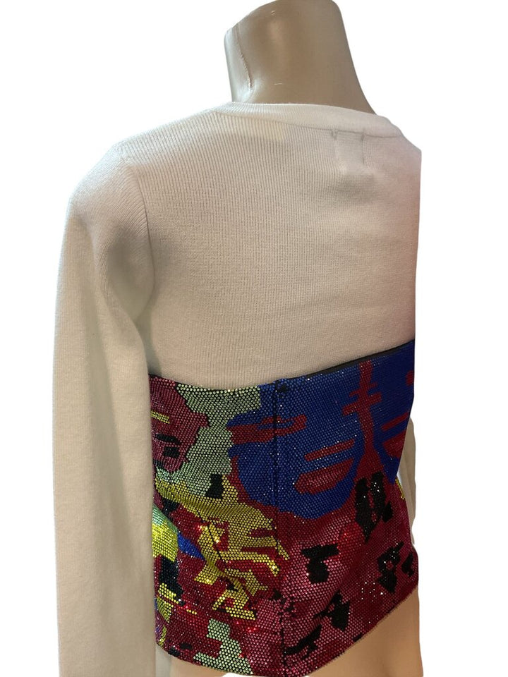 Akira (Med) Multi Colored Bedazzled Bustier