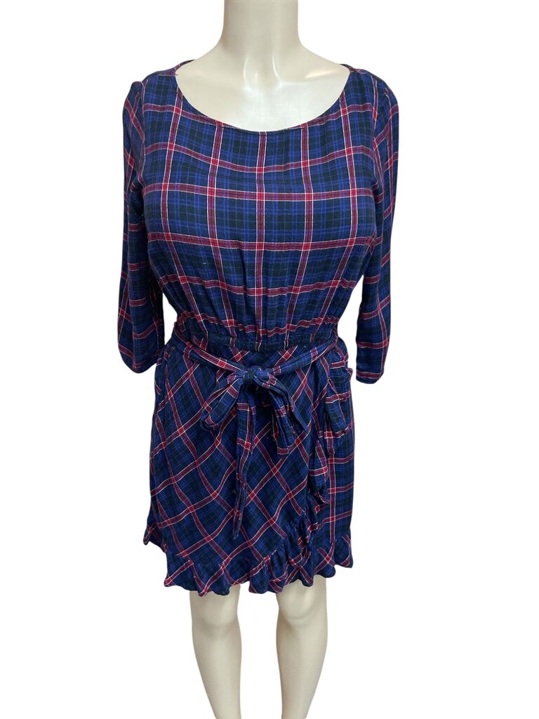 Gap purple and plaid ruffle dress