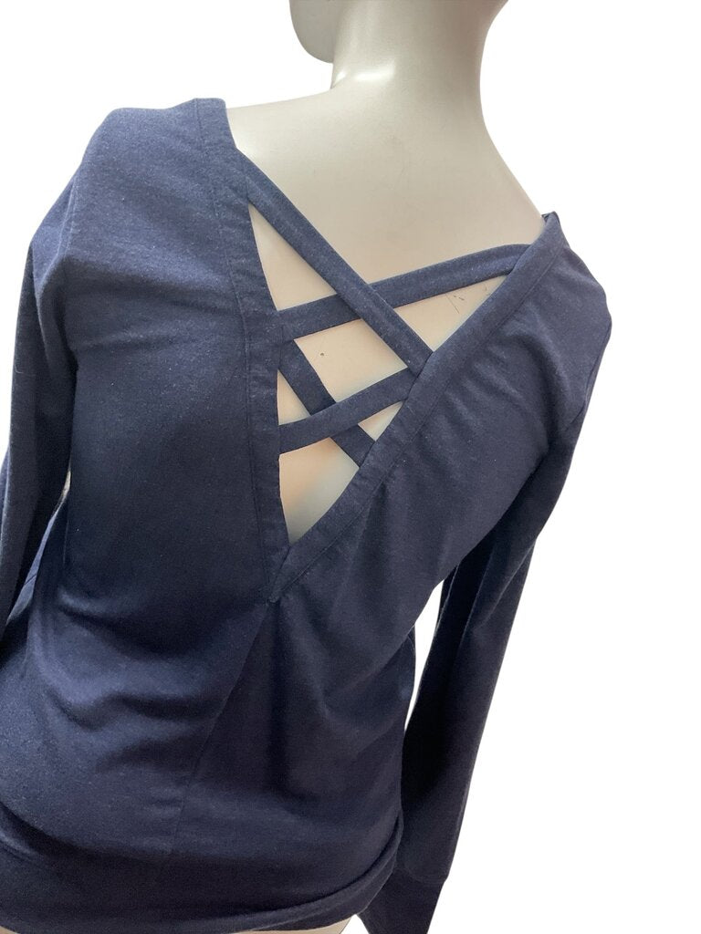 Old (Med) Navy Active Blue Criss Cross L/S Top