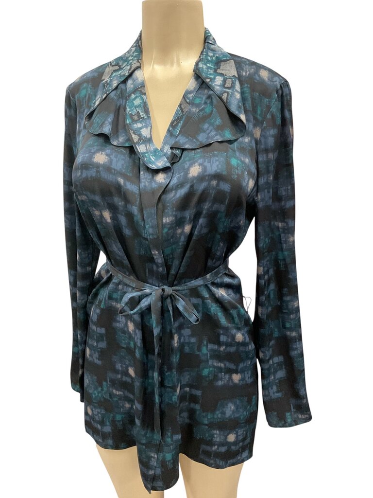Elle (Med) Tahari Blue Zippered Jacket