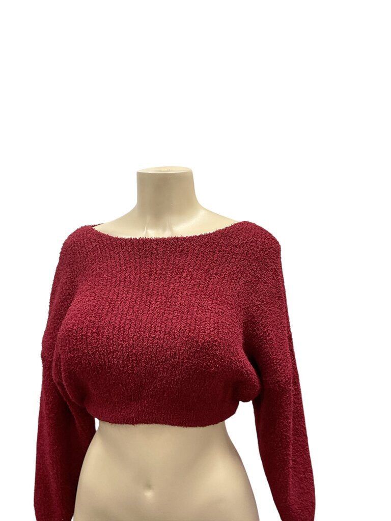 MOW (Small) Burgundy Cropped Sweater