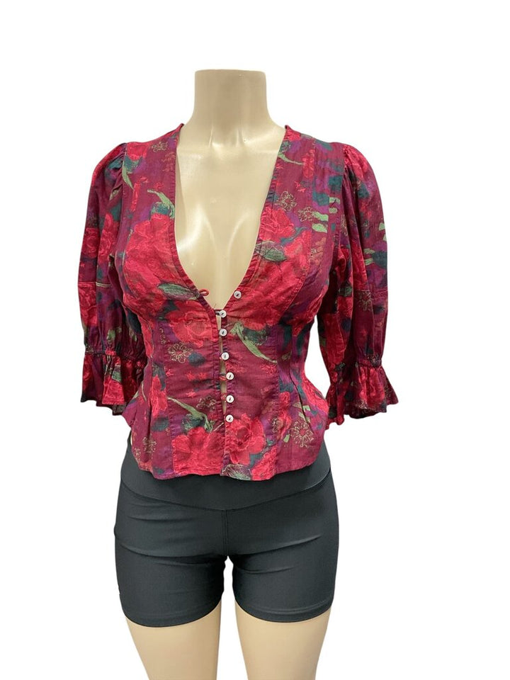 Zara (Large) Yellow Wrap Blouse