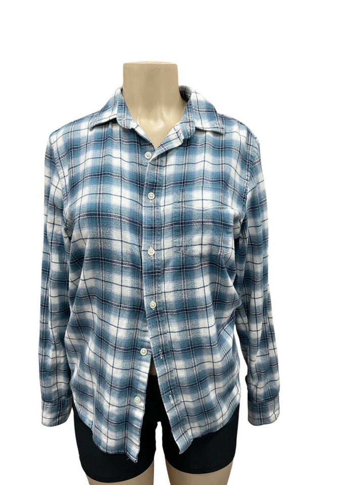 Old (Small) Navy Blue L/S Plaid Shirt